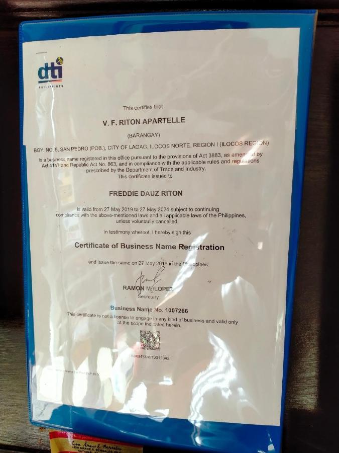 V.F. Riton Apartelle Laoag Dış mekan fotoğraf
