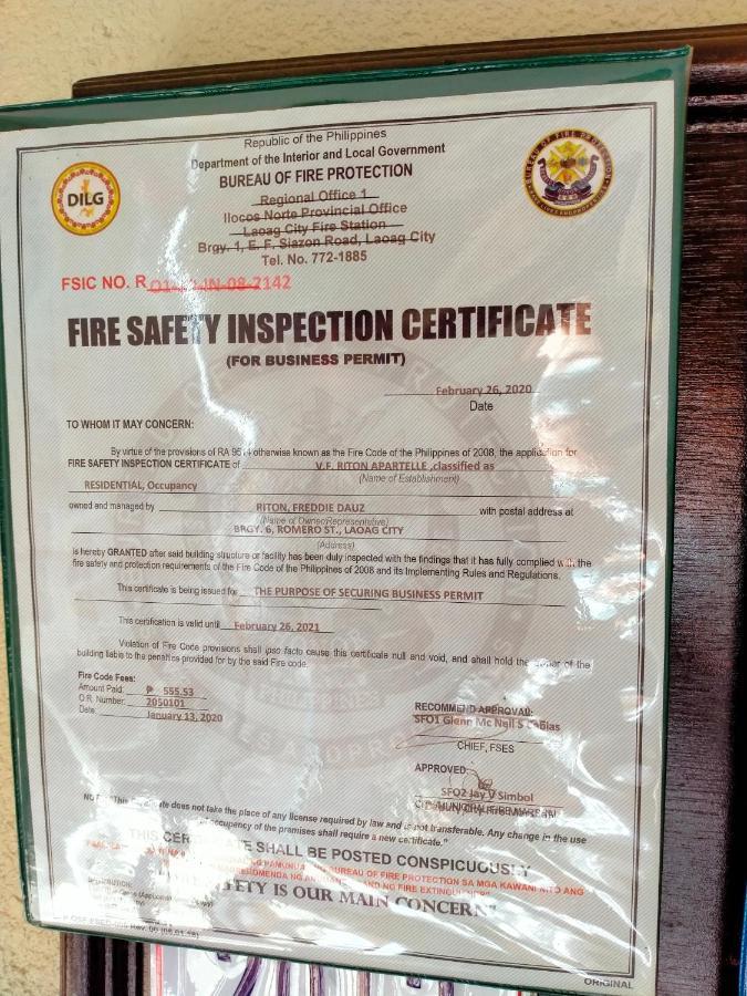 V.F. Riton Apartelle Laoag Dış mekan fotoğraf